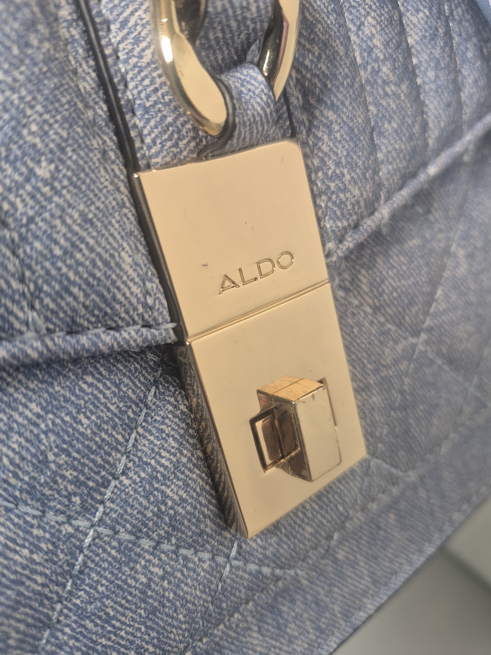 Aldo Quilted Light Blue Top-Handle Satchel with Charm NWT - Picture 7 of 14
